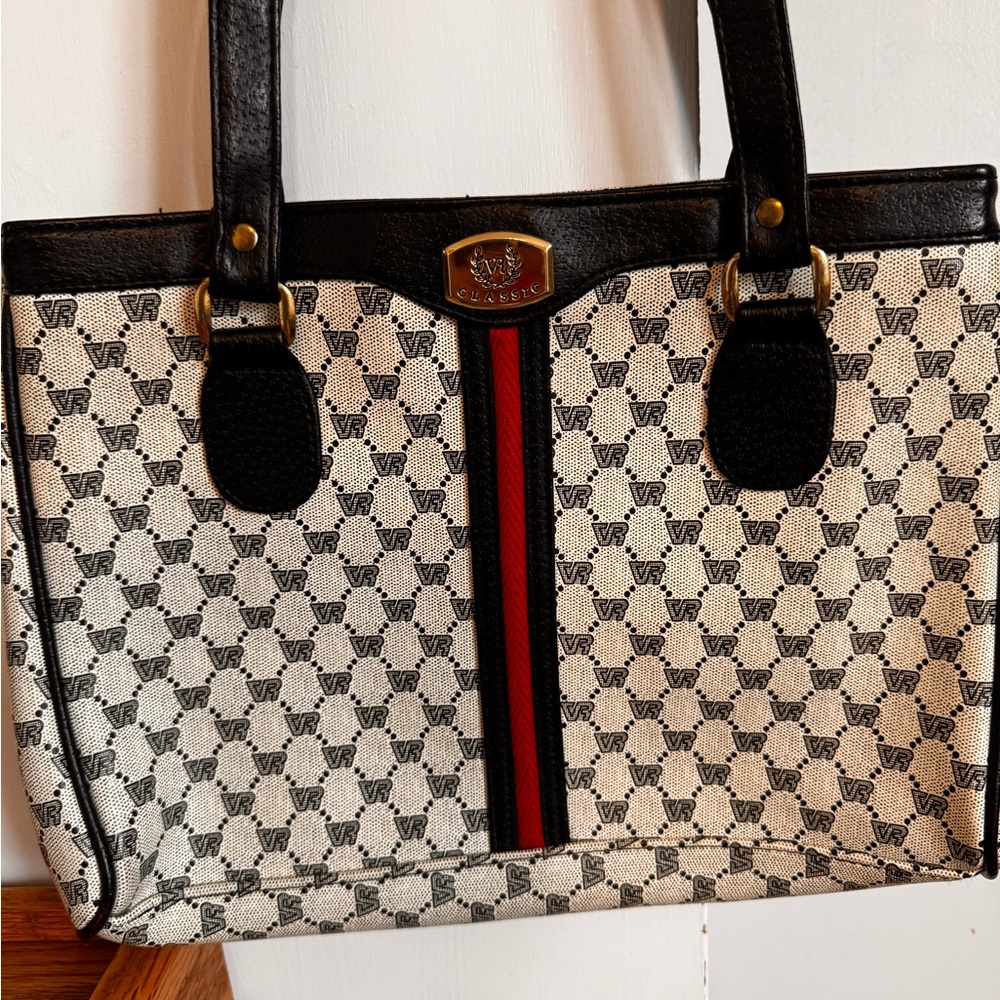 Vintage VR Classic Black and Cream Tote Bag - Picture 2 of 7